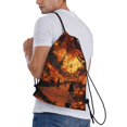 thumbnail image 3 of Drawstring Backpack, Halloween Pumpkin Market Light Waterproof Sports Gym Bag Draw String Back Bag for Men Women, Sackpack Cinch Workout Bag for Sports, Travel, Swimming, Beach, 3 of 8