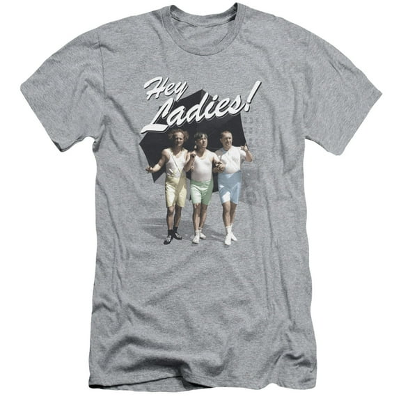 Three Stooges Hey Ladies S/S Adult 30/1 T-Shirt Athletic Heather