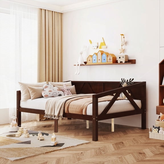 Espresso Full size Daybed with Extra Storage Space