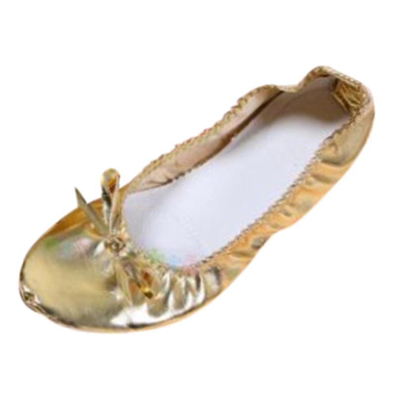 Gold Ballet Shoes Dance Slipper Yoga Belly Dance Flat Shoes for Women