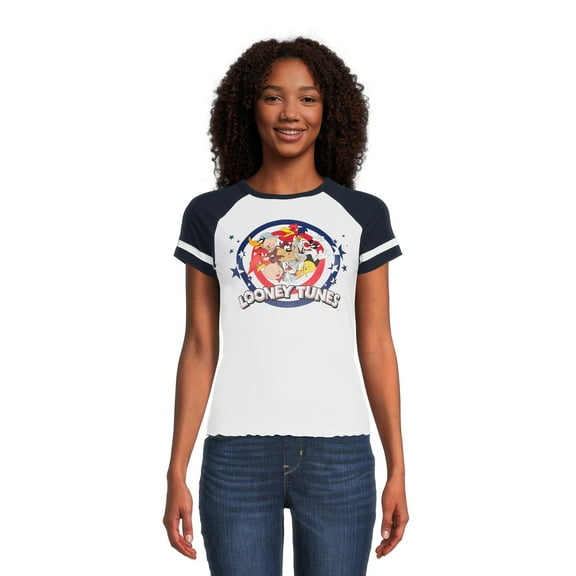 Looney Tunes Women's Graphic Print Raglan Tee