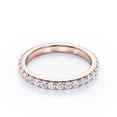 thumbnail image 3 of JeenMata Eternity Design - 0.25 TCW Round Brilliant Cut Diamond - Prong Stackable Ring - 10K Rose Gold, 3 of 6