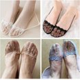 thumbnail image 5 of 4 Pair Womens Low Cut Socks Slingback Half-Palm No Show Sock with Sling and Lace Invisible Half Toe Topper Liner Covers for Heels, 5 of 6
