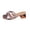 Bronze, variant on Women Ruched Metallic Faux Leather Square Toe Block Heel Mule Sandals Slip On Stylish Footwear For Party Casual Outdoor Evening Daily Shopping