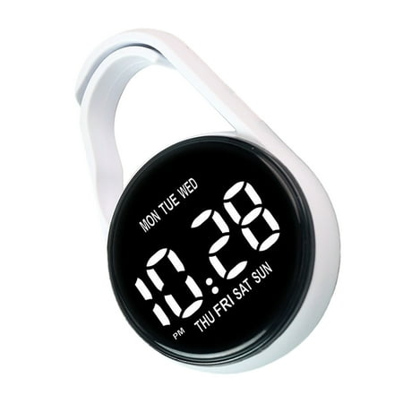 Small LED Electronic Clock Clip On School Exam Plastic Touch Control Digital Hanging Pocket Watch for Backpacks Bag Belts