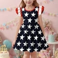 thumbnail image 4 of ZACPNCV Girls 4th of July Dress Toddler Girl USA Flag Dresses Flutter Sleeve Patriotic Clothes Independence Day Outfits Blue 9-10 Years, 4 of 6