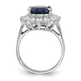 thumbnail image 2 of Sterling Silver CZ & Synthetic Dark Blue Spinel Ring, 2 of 5