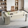 thumbnail image 5 of Tribesigns 71-Inch Executive Desk, L-Shaped Desk with Cabinet, Large Office Desk with Storage Shelves, Writing Table Desk Business Furniture Set for Home Office, 5 of 9