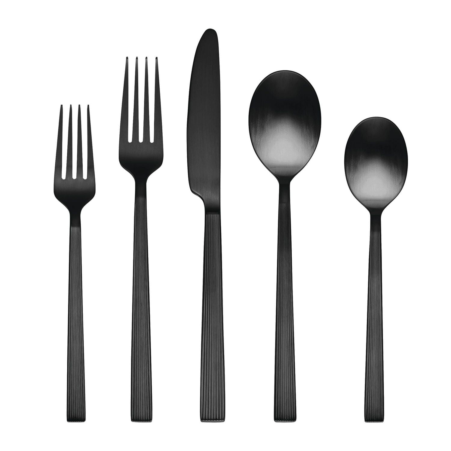 BHG RIVER BLACK SATIN 20PC FLATWARE SET, 20 Pc Flatware Set