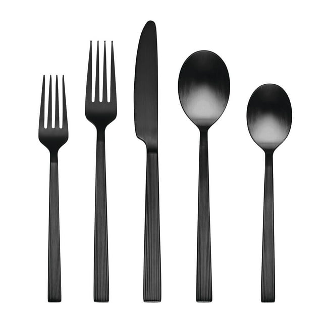 Better Homes & Gardens River Black Satin 20Pc Flatware Set
