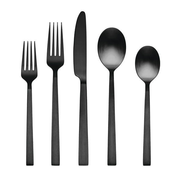 Better Homes & Gardens River Black Satin 20Pc Flatware Set