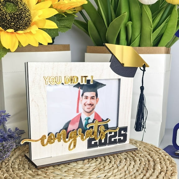 YOFOKO Class of 2025 Graduation Picture Frames 6x8 Inch Graduation Photo Frames for Photo Frame Graduation Party Gifts Photo Glass Frame for Tabletop Display