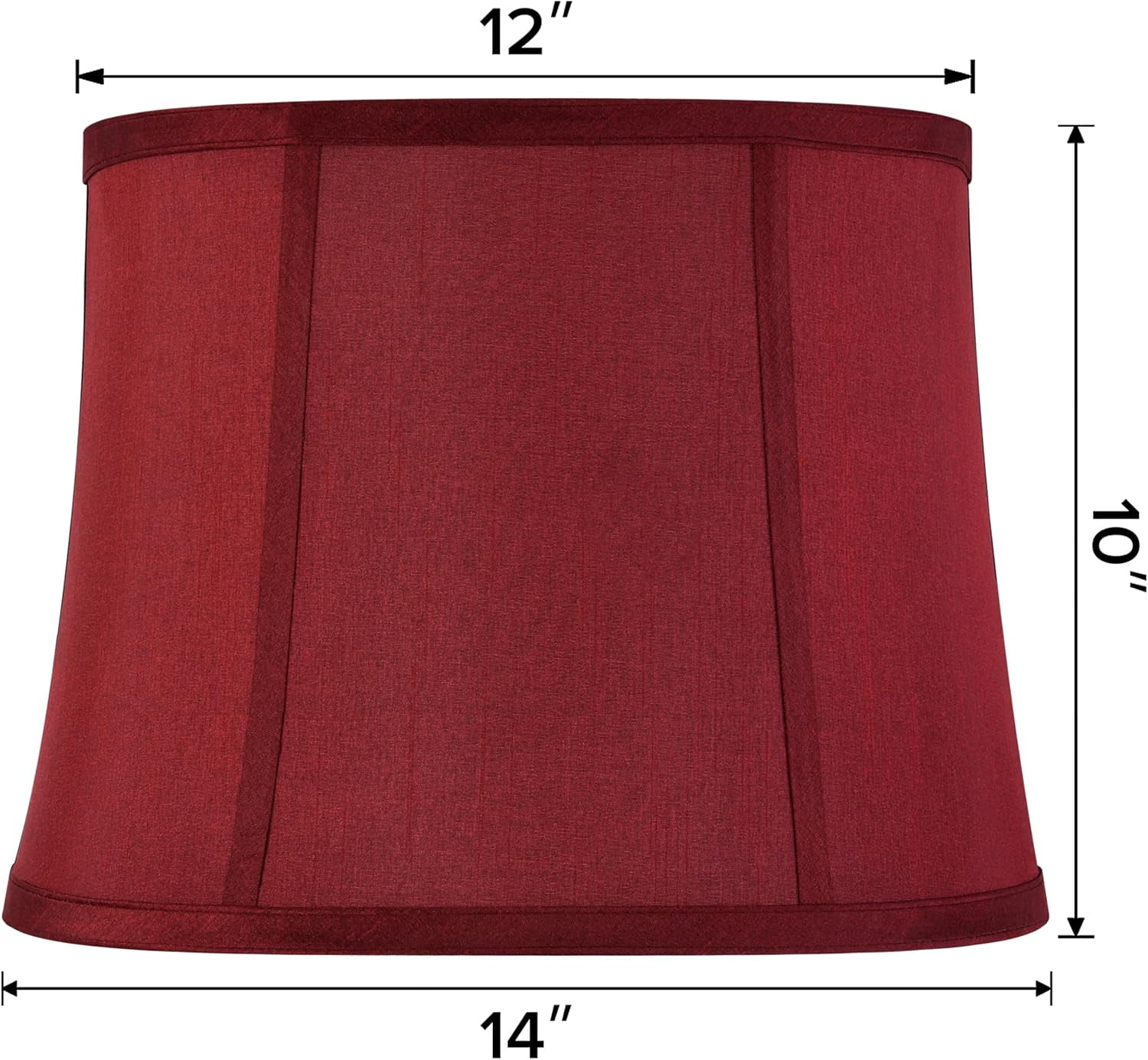 GOSO Medium Red Drum Lamp Shade for Table Lamps Floor Lamp,12x14x10 inch (Spider) Natural Fabric Faux Silk Lampshades Replacement, Art Deco Vintage Lamp Shades for Living Room&Bedroon-Easy Assembly