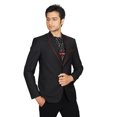 thumbnail image 1 of Blazer Noir Tendance Style Col Cranté pour Hommes. Ce Produit Est Fait sur Commande., 1 of 3