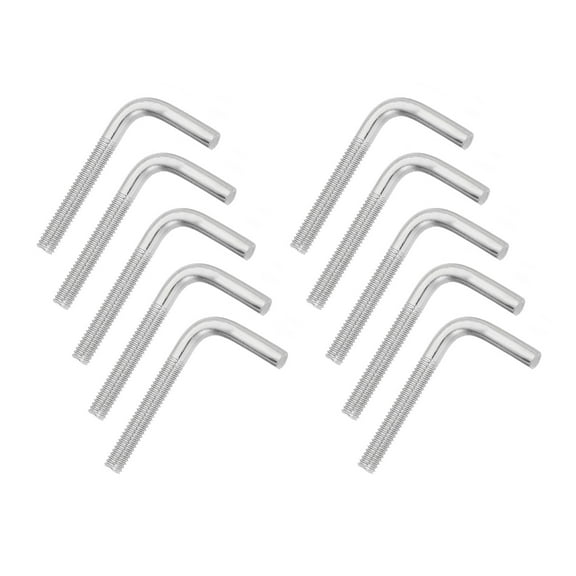 Uxcell M4x33mm 7/L-Shaped Right Angle Bolt Screw, 304 Stainless Steel L Shape Foundation Bolt Long Square Bend Screw, 10 Pcs