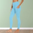 thumbnail image 4 of ZOIGHDA Leggings with Pockets for Women Belly Control Workout Sports Yoga Athletic Leggings for Women(Sky Blue,Medium), 4 of 9