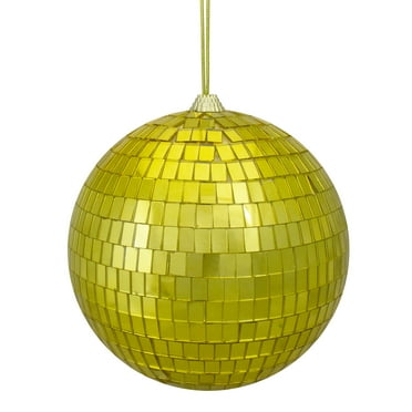 Northlight Mirrored Disco Ball Christmas Ornament - 6" (150mm) - Golden Yellow