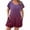 Hot Pink, variant on Npasoilc Printed Pocket Puff Sleeve Short Jumpsuits for Women Crew Neck Short Sleeve Plus Size Summer Romper