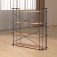 thumbnail image 2 of 4 Tier Bookcase With Metal Frame, Vintage Standing Shelf For Home Office, 4-Tier Bookcase Shelf Storage Organizer, Book Shelf For Living Room, Bedroom, Kitchen, 2 of 5