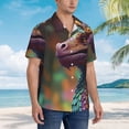 thumbnail image 3 of Xecao Rainbow Scales Fantasy Dragon Print Hawaiian shirt - A Stylish Short-Sleeve Button-Down for Men, Perfect for Casual Beach and Tropical Outings.,3X-Large, 3 of 7