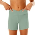 thumbnail image 2 of Girls Yoga Shorts, High Waist Workout Shorts for Toddler Girls, Tight Fit Sports Hot Pants and Athletic Wear, Gym Activewear for Kids, Age 4-14 Years Green 120, 2 of 6