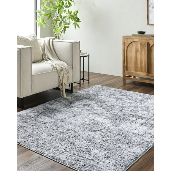 Livabliss Area Rugs for Living Room, 5x7 Andorra Plus Cottage Black Rug, Bedroom Dining Room Home Decor Stain Resistant Carpet (5'3" x 7')