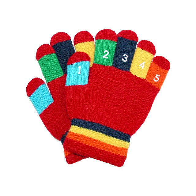 Grand Sierra Guantes de Conteo Elásticos de Punto para Niños Pequeños 2-4T