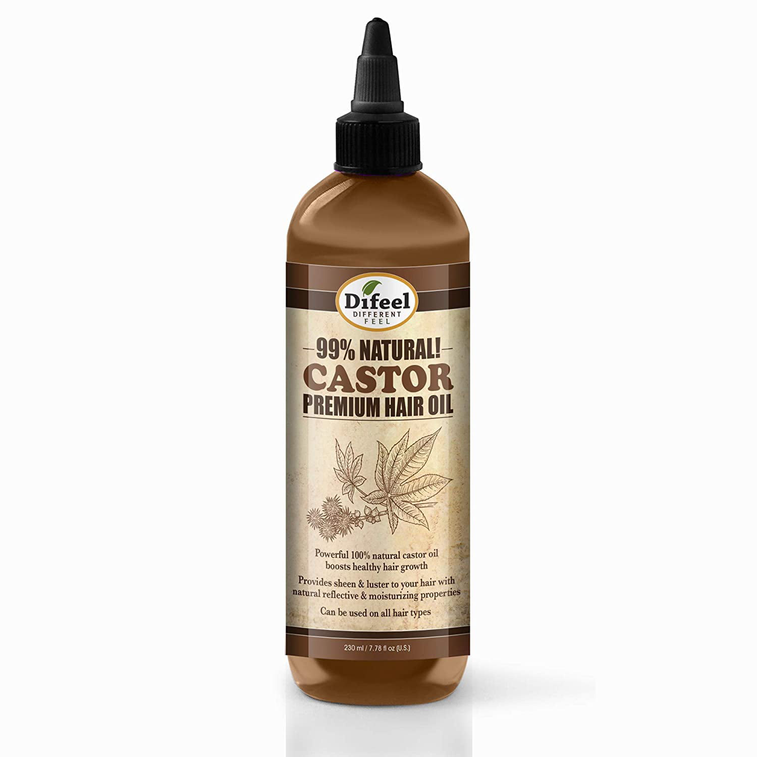 Difeel 99% Natural Premium Hair Oil - Castor Oil 7.78 oz. - Walmart.com