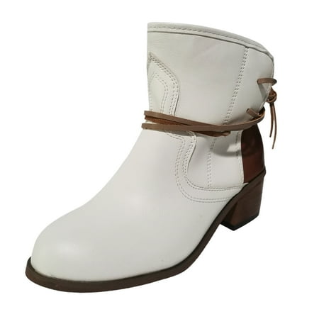 

dyfzdhu vintage heel lace round women s boots up winter toe squared fashion women s boots