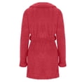 thumbnail image 5 of QHFBli Womens Fuzzy Robe Mid Length Bathrobe Belted Soft Bath Robes Plush Kimono Robe with Pockets Fall Winter Spa Robes, 5 of 5