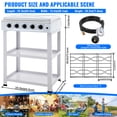 thumbnail image 7 of Propane Gas Stove, 5-Burner Propane Burner with Auto Ignition, Portable Gas Stove with Support Leg Stand & Wind Blocking Cover Adapter for RV, Apartment and Outdoor Cooking, 7 of 7