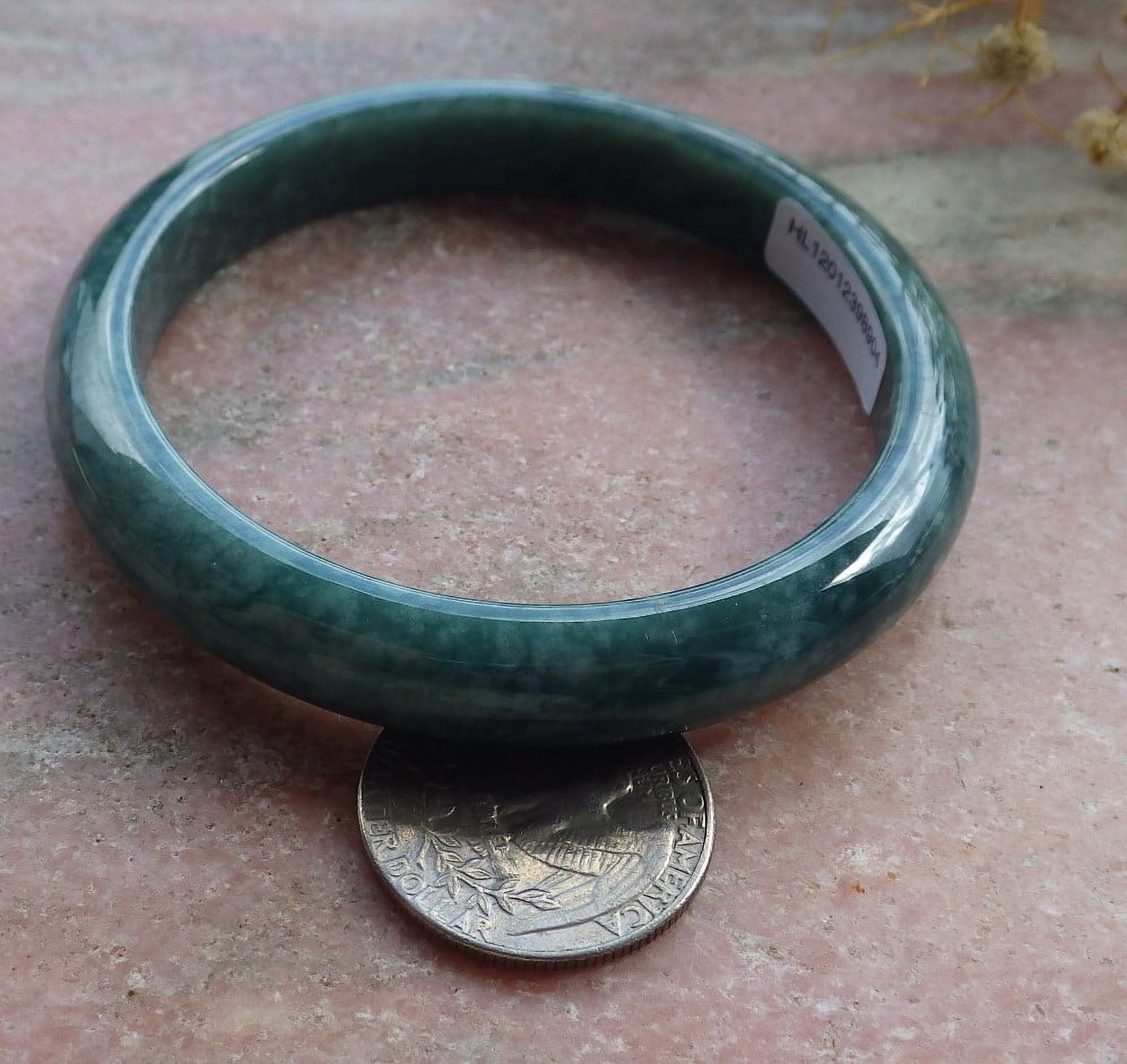 Green Natural A JADE Jadeite Circle Bangle Bracelet 58 mm 682531 TN