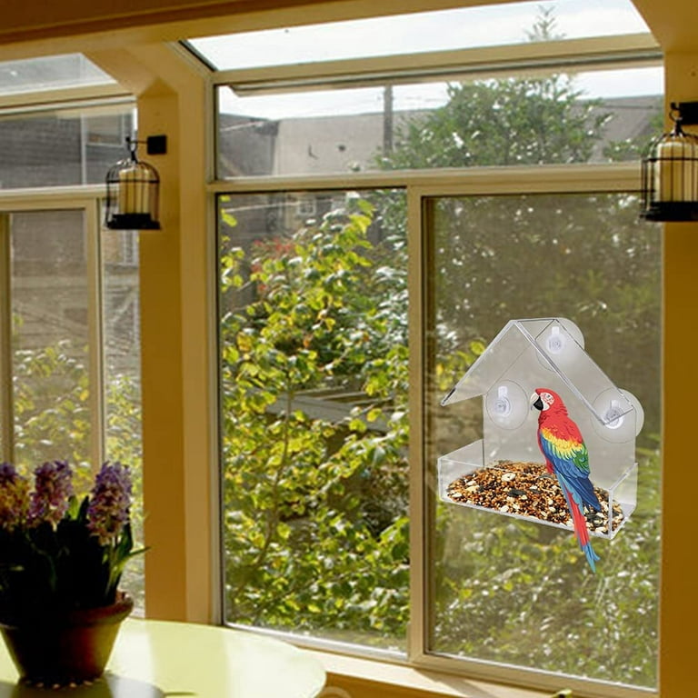 Clear Acrylic Window Bird Feeder Wild Bird Feeder Bird Feeder
