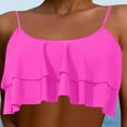 thumbnail image 3 of XEGLSBU Womens Swimsuits 1 Piece Black Women's Fashion Solid Color Crop Double Swimsuit Top 1 Hot Pink Size S, 3 of 5
