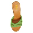 thumbnail image 4 of FSJ Women Woven Round Open Toe Sandal Platform Chunky High Heel Slip On Mule Comfortable Holiday Summer Slippers Slide Shoes Size 10.5 Green, 4 of 4