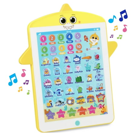 WowWee Child Baby Shark Interactive Tablet with Learning Games, Large, Yellow