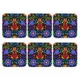 thumbnail image 2 of Bingfone Vintage Colorful Floral Leather Drinks Coasters With Set Of 6,Suitable For Home Kitchen,Coffee Cup Coasters Home Gift, 2 of 9