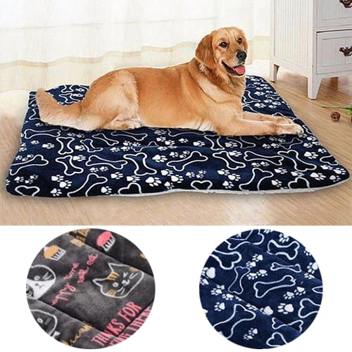 Pet Mat Paw Print Cat Dog Puppy Fleece Winter Warm Soft Blanket Bed Cushion Gift 