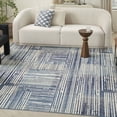 thumbnail image 2 of Nourison Grafix Eclectic Abstract Striped Indoor Rug Blue Grey 7'10" x 9'10", 2 of 8