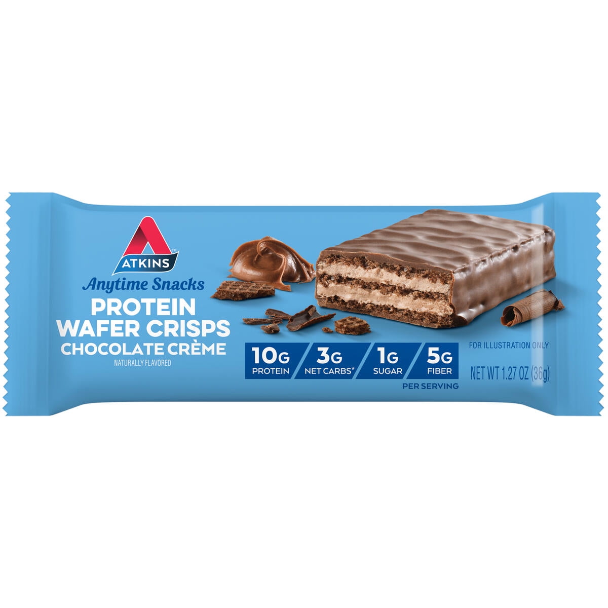 (2 pack) Atkins Snack, Protein Crisp Wafer, Chocolate Crème Wafers, 10g of Protein, 5 Count