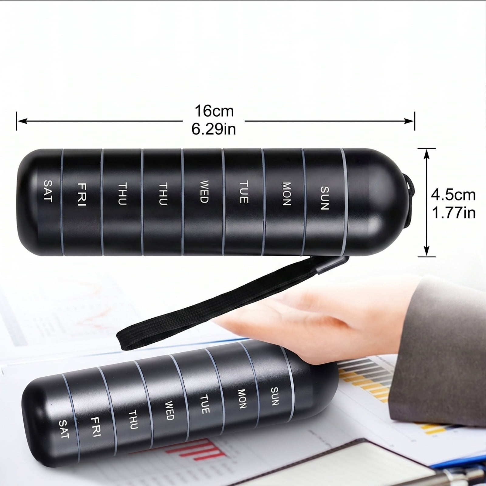 Pill Organizer Aluminum Alloy 7 Day Portable Waterproof Travel Pill Case For Daily Medication