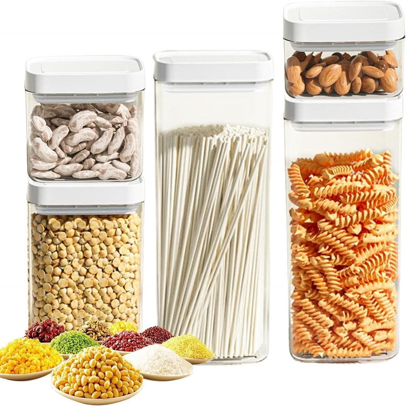 Airtight Food Storage Container with Lid  Sealed Acrylic Stackable Canister for Kitchen Pantry Organizer