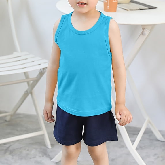LRen Boys Tank Tops Size 10,Boys Girls Solid Tank Tops T Shirts Undershirts Summer Sleeveless Vest