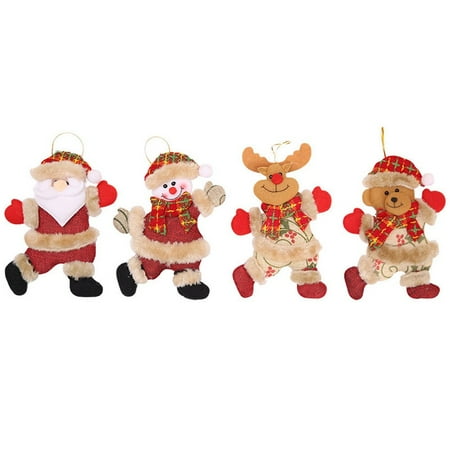 Christmas Home Accessories GLiving Christmas Figurine Dancing Cloth Doll Small Hanging Pendant Gift Christmas Tree Accessories Ornaments ()
