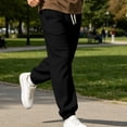 thumbnail image 5 of Riecok Open Bottom Sweatpants Men Big and Tall Elastic Waist Drawstring Pants Pull on Sweat Pant Workout Fall Trouser with Pockets Black XL, 5 of 8