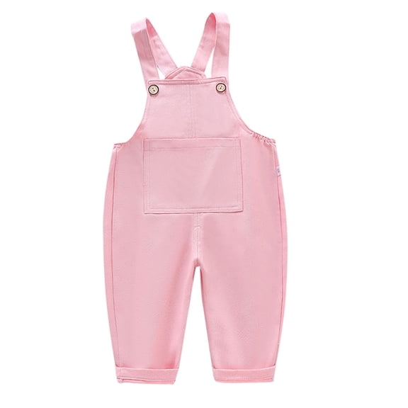 KAUOD Toddler Girls Overalls Pants Wide Leg Solid Casual Suspender Pants Cute Loose Romper Casual Jumpsuit with Pocket
