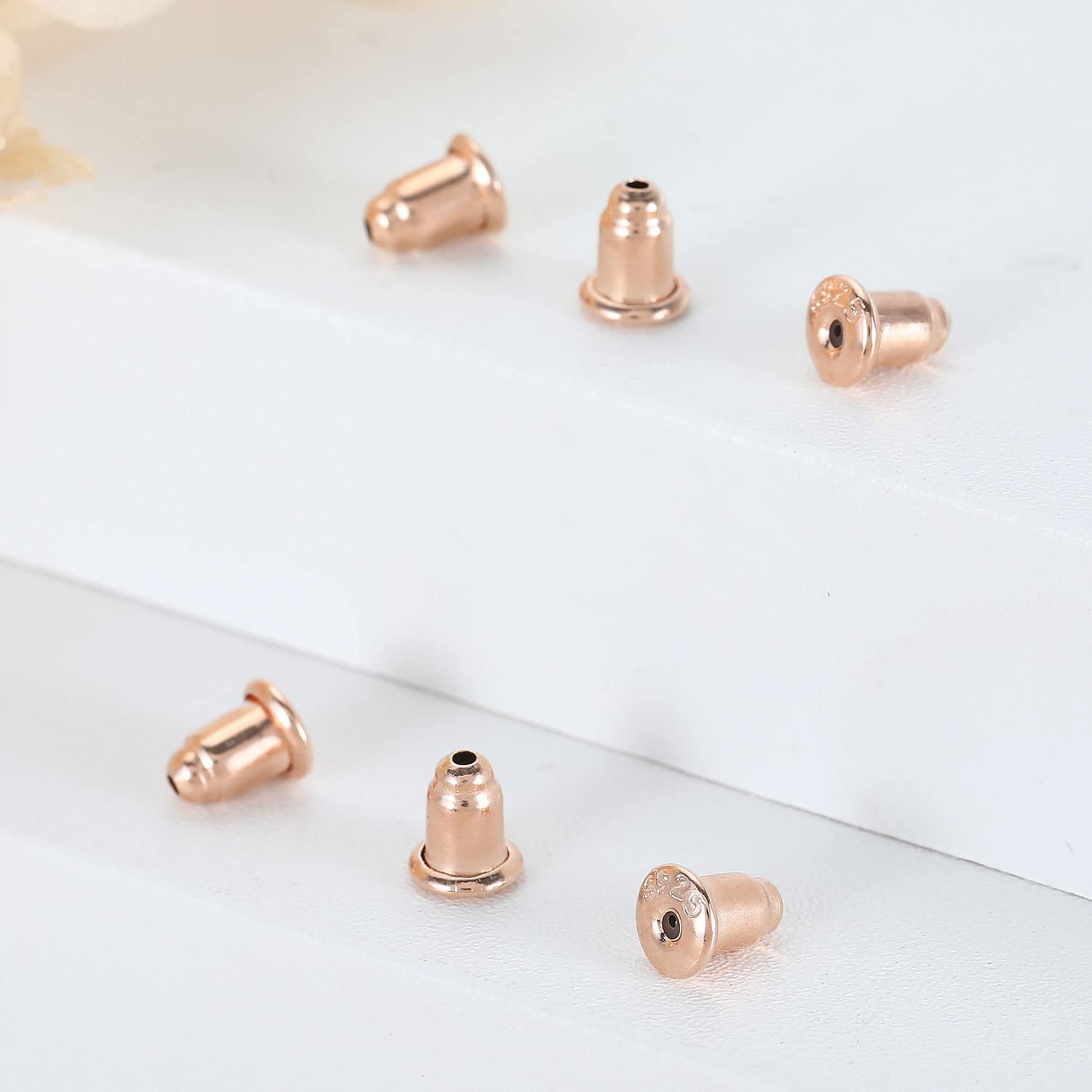 6Pairs/12Pcs Bullet S925 Sterling Silver Earring Backs for Studs,  Hypoallergenic Safety Secure Ear Ring Locking Replacements to Replace  Silicone