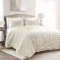 thumbnail image 2 of Lush Decor Ravello 3-Piece Gray Pintuck Duvet Cover Set, Full/Queen, 2 of 11