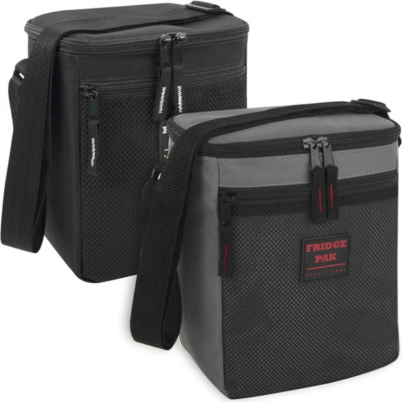 24 Pack of Bulk Wholesale 6 Can Insulated Cooler Lunch Bags for Men, Women, Work, School, Gym, Travel and Commute in Black and Gray