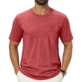thumbnail image 2 of Yifymode Crew Neck T Shirts For Men, Short Sleeve Chest Pocket Tees Lightweight Moisture Wicking Blended Knit Plain Casual Summer Pullover Tops, 2 of 6